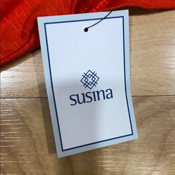 🆕 SUSINA RED RUCHED MIDI DRESS - Picture 5 of 8